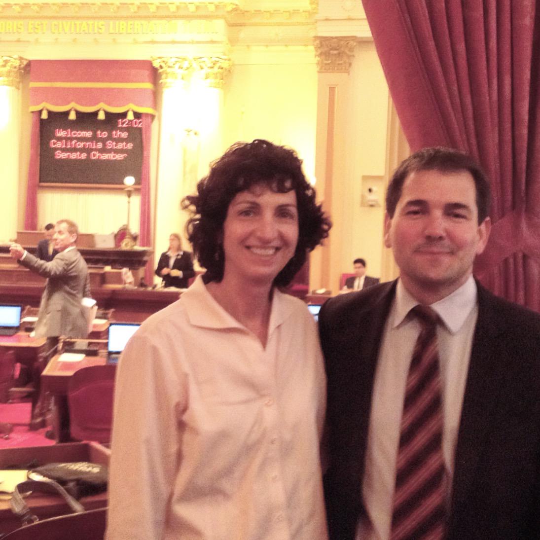 EDC's Linda Krop &amp; <a href="/patagonia/">Patagonia</a>'s Hans Cole testifying to support SB788 to stop oil drilling below MPA off our coast.