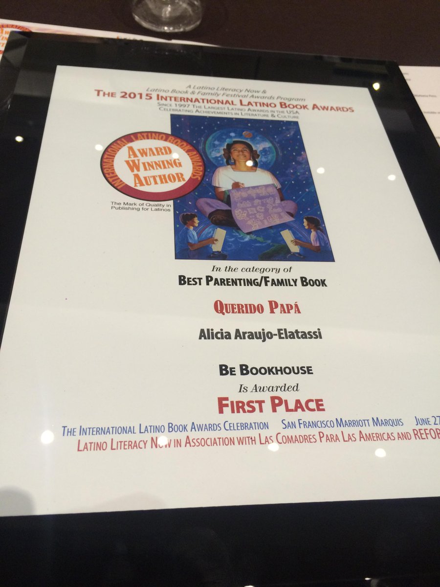 BeBookhouse's tweet photo. Alicia Elatassi's "Querido Papá (Dear Dad)" wins Best Parenting/Family Book at 2015 International Latino Book Awards http://t.co/9tEyFAADpf