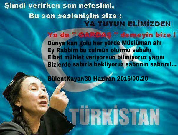 Dünya kan gölü her yerde Müslüman ahı
Ey Rabbim bu zulmün olurmu sabahı
Bizlerde sabırla bekliyoruz sabrının sabrını!