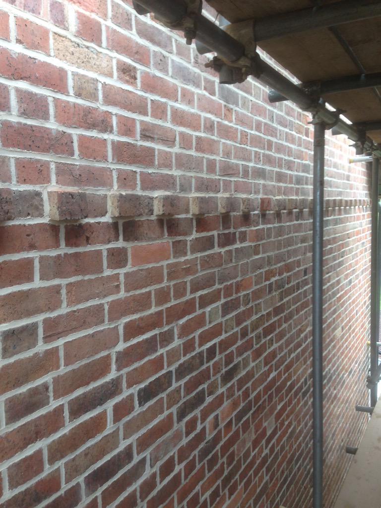 Restoration project on victorian property   Damaging sand &amp; cement removed and spalling bricks replaced and repointed