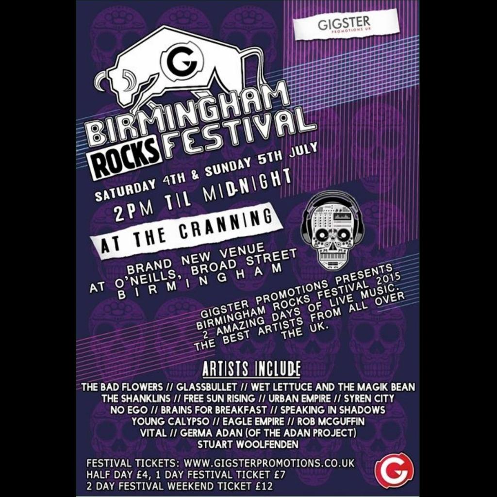 #BirminghamRocks this Saturday! #4ThJuly Cant wait for this one, gonna be #Massive! <a href="/GigsterUK/">Gigster Promotions</a>  #O'Neils #Birmingham