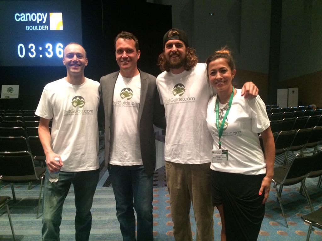 mypotguide's tweet photo. The Pot Guide team ready for the @CanopyBoulder #CBDemoDay! SO excited. #CannaBizSummit http://t.co/jLXSHKKnVE