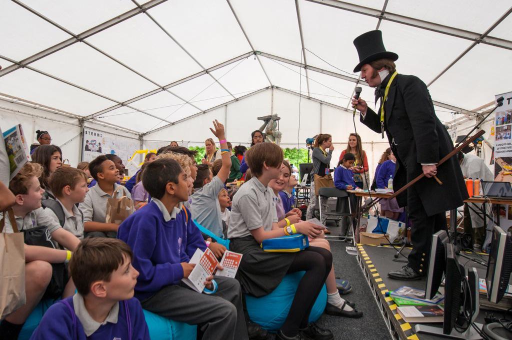 MrIKBrunel's tweet photo. Had an absolutely fantastic time with those #st3amco chaps at @EducationFest - quite taken by BMW 3i electric car! http://t.co/h7pr39RfOl