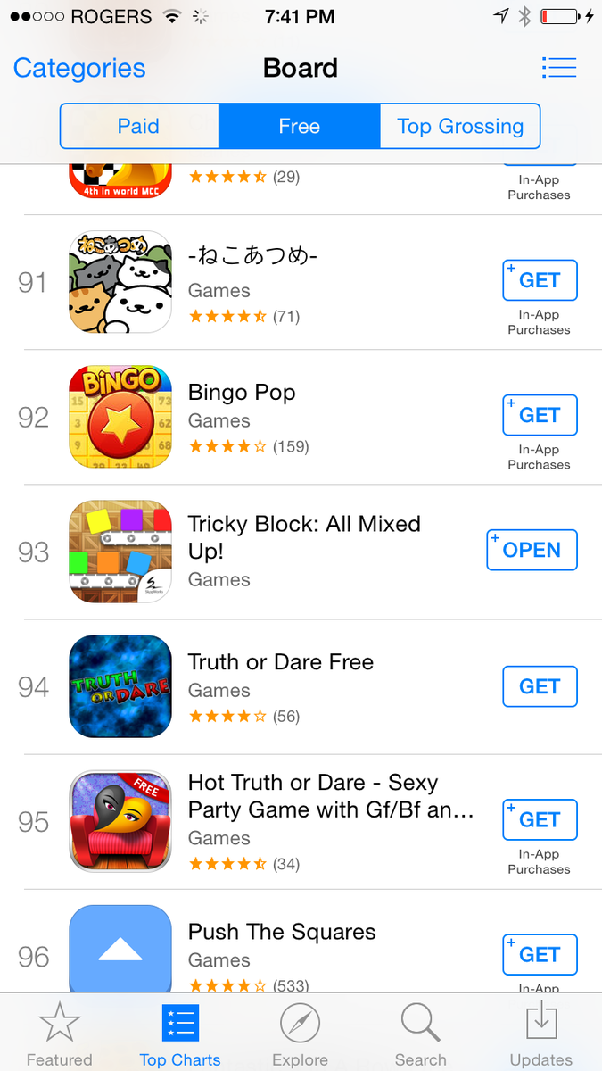 SkopWorks's tweet photo. We're at #93 on the #appstore board game category. Help us out by downloading #TrickyBlock! #gamedev #indiedev #ios http://t.co/XZuYL3jdZT