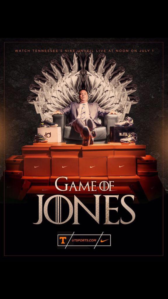 ClayTravis's tweet photo. Butch Jones making his play for the Iron Throne. (Via @UTBobWelton) http://t.co/zJgf96u5Tq