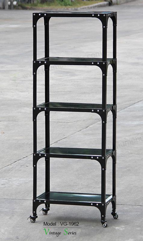 Vintage metal high bar table, display shelf and cargo shelf