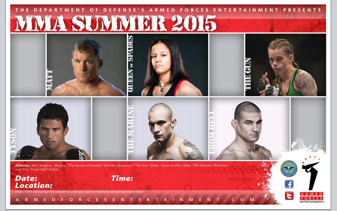 aMMAndaPR's tweet photo. It's my great honor to manage another #AFE #MMA Tour for the Troops.  
We'll be in the Middle East from August 15-30. http://t.co/V8f5LFu8e7