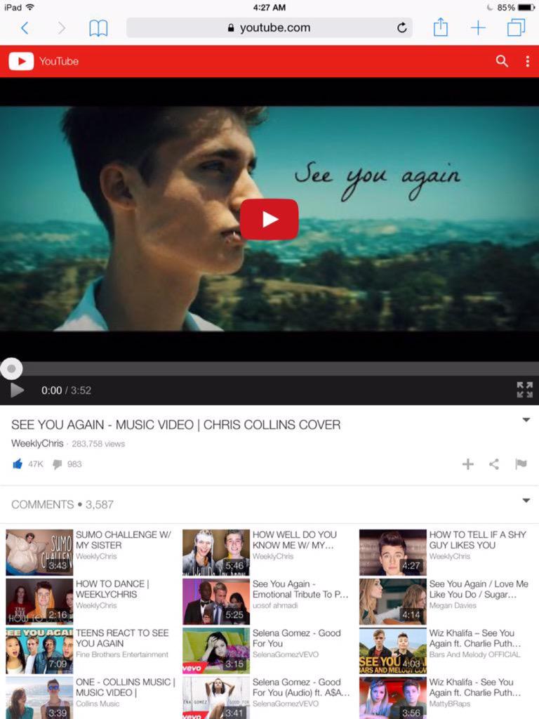 nourshamseddin's tweet photo. #NewChrisCover  plz follow me cz i watched the video and liked it @WeeklyChris http://t.co/XKWktXewes