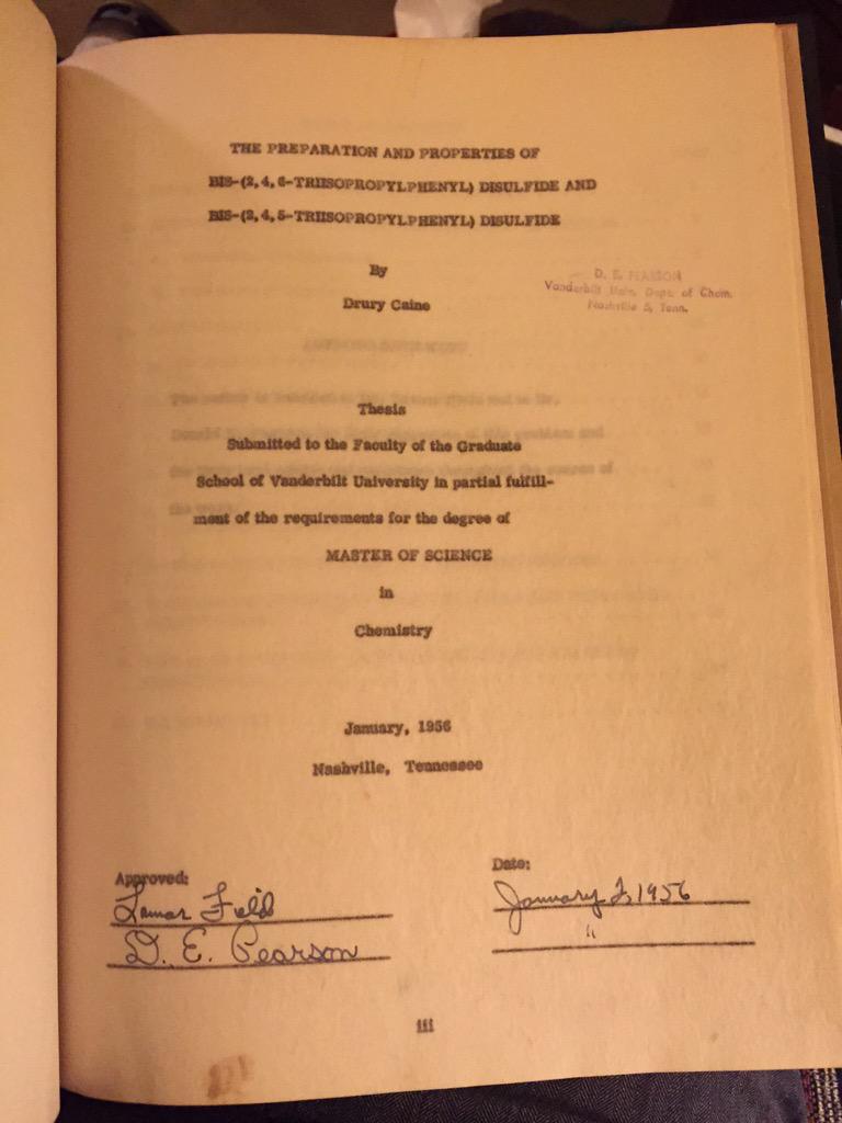 You could say my Grandfather knows a thing or two about Orgo. #Vandy