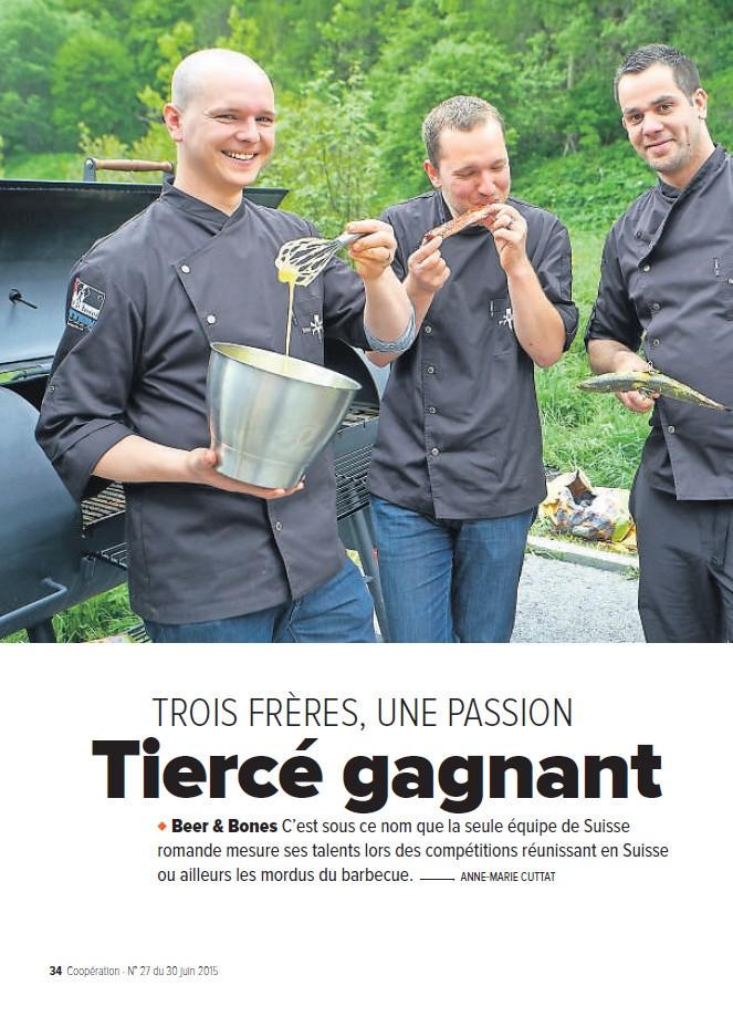 A lire aujourd'hui dans le magazine coopération. Un article sur la team Beer &amp; Bones. #cooperation #bbq #valais