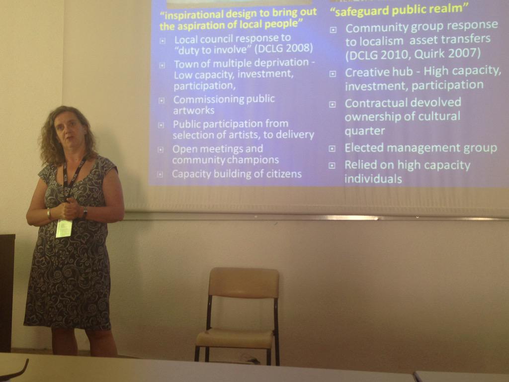 Abi_Gilmore's tweet photo. That @LeilaJancovich doing tensions between devolution &amp; democracy, community participation in local policy #aimac15 http://t.co/V0MVqieH24