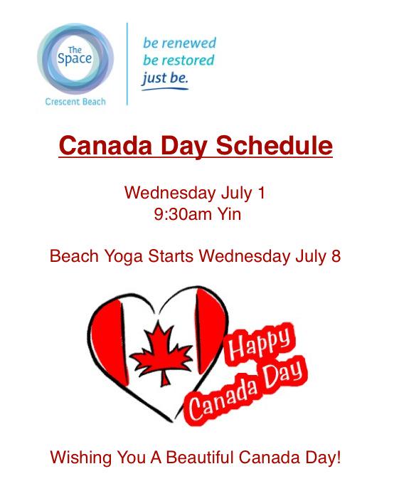 TheSpaceCB's tweet image. Oh Canada🍁! Join us Canada Day for our 9:30 am Yin Class to start your day.