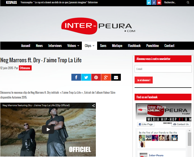 negmarrons's tweet photo. Yo les amis ! Notre dernier clip #JaimeTropLaLife sur @Interpeura c'est par ici ! >> http://t.co/CYIIfVaq9A http://t.co/bmm52jAq0e