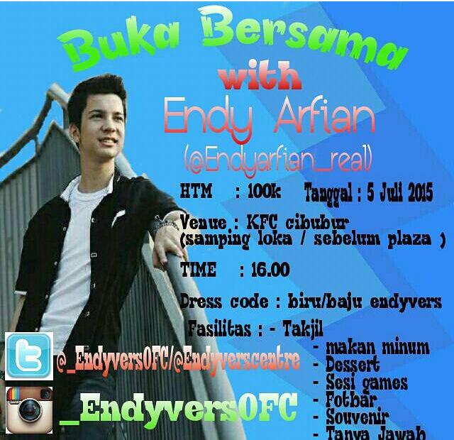 ayoo ikut EV😍 bakalan seru nih;) kpn lagi coba bukber sama si ganteng <a href="/Endyarfian_real/">Endy Arfian</a> 😉 yg gk ikut nyesel lohh!