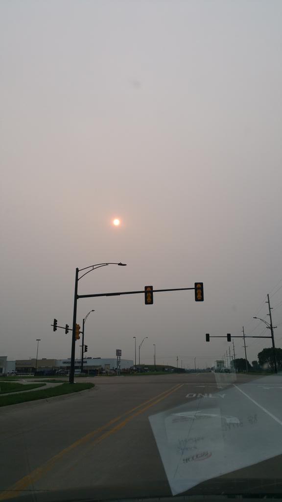 Smoke from the Canadian wildfire giving a nice haze this morning.