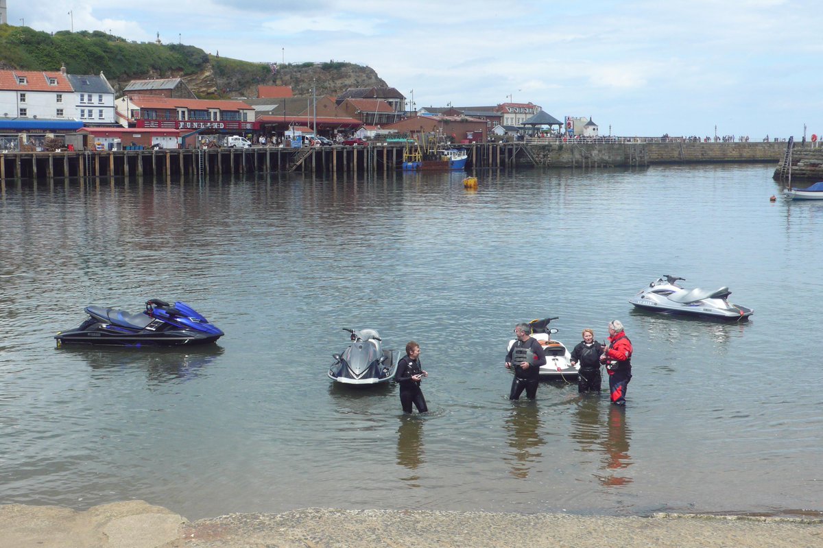 Jetskiers - came down from Hartlepool, fish n chips in #Whitby then back to Hartlepool.  50 nautical miles!