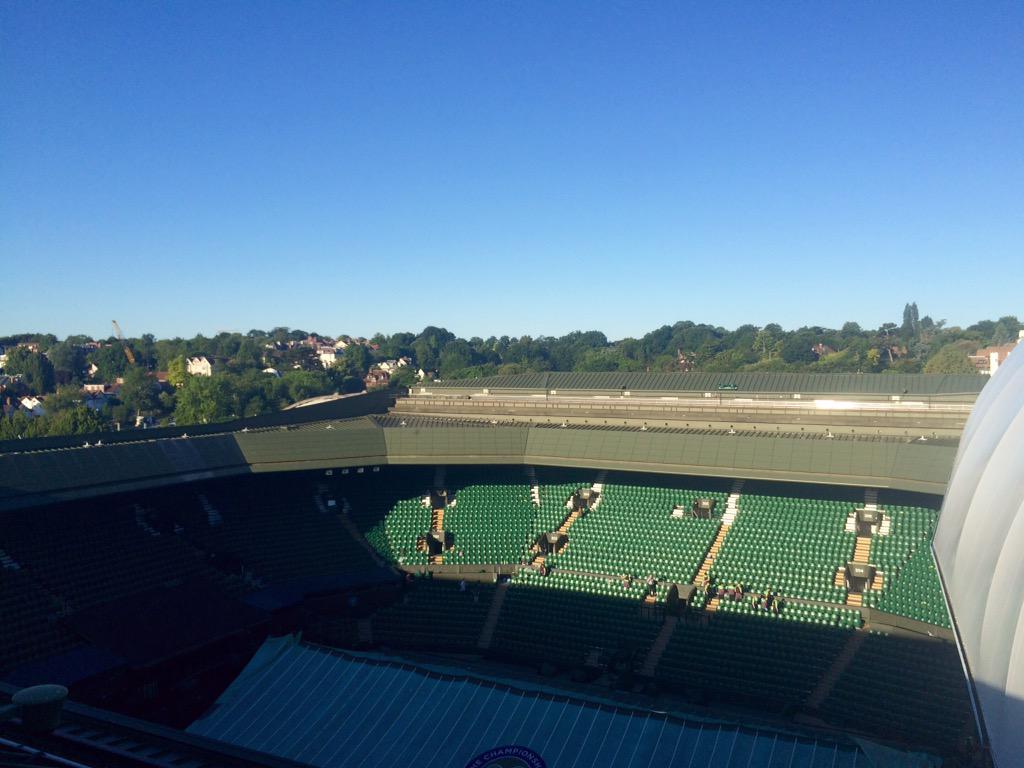 RufusTheHawk's tweet photo. Welcoming Day 2 with open wings! #wimblewatch #Wimbledon #hawkeyeview http://t.co/D1DlVALd6l