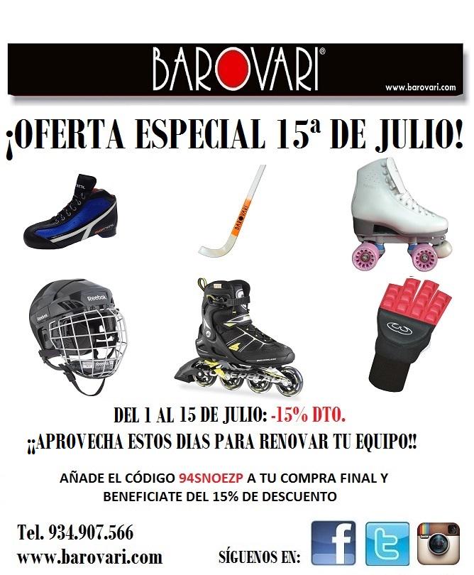 Del 1 al 15 de julio -15% de descuento en todo el material, tanto en tienda como en página web. Os esperamos!!