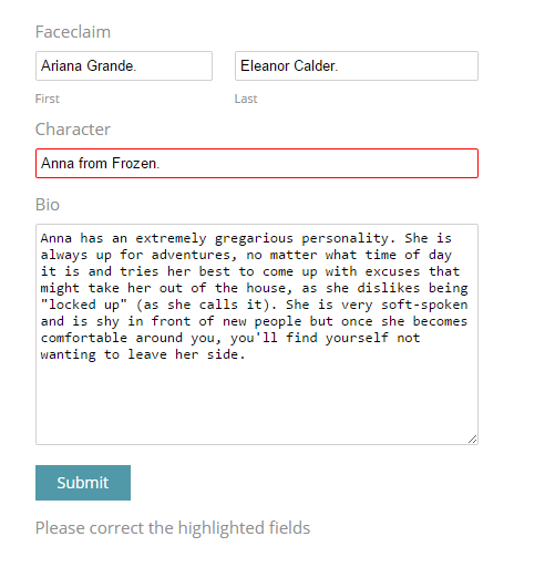 TheGrandeTC's tweet photo. @TheTrueEndRPG Could you tell me how I am supposed to fill the "Character", since it keeps showing an error? http://t.co/r0X1qxcsDt