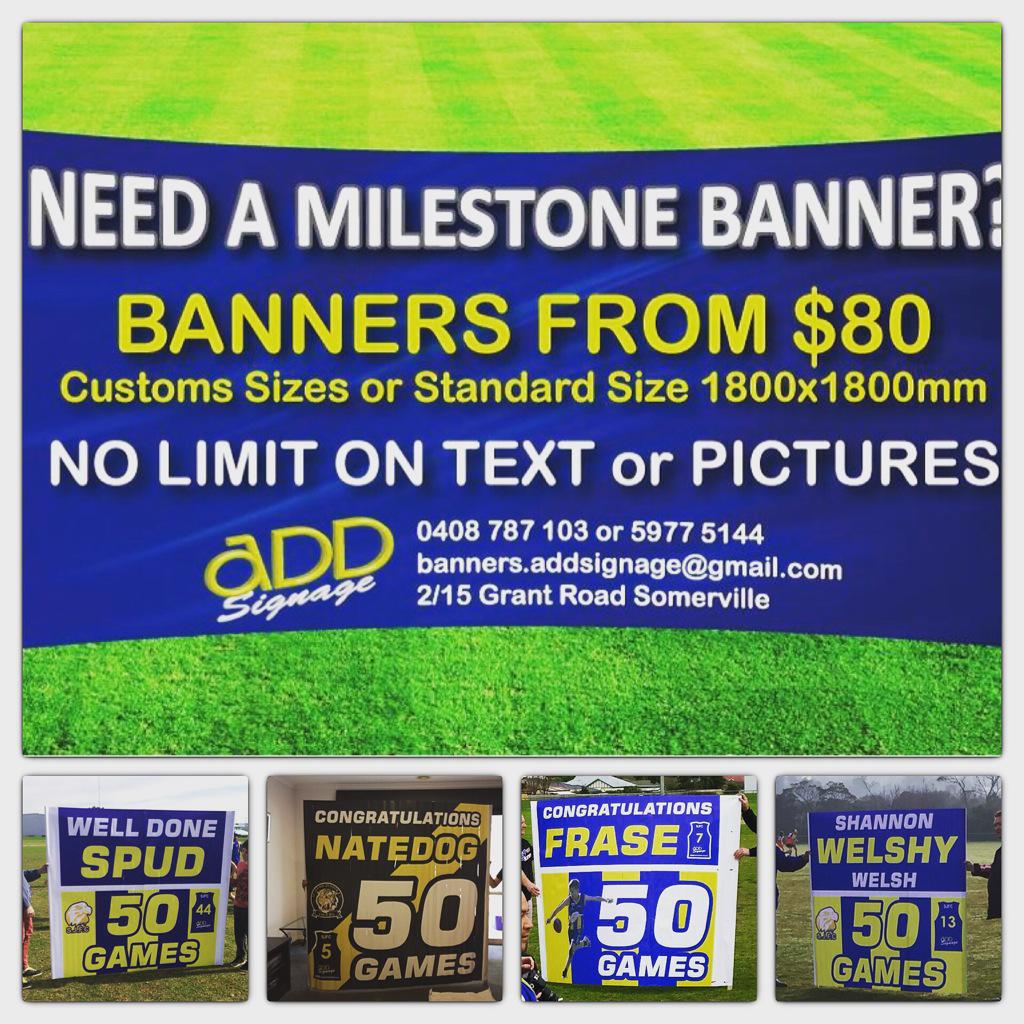 DavidANBecher's tweet photo. For any sport or occasion. #milestonebanners #sport #celebrate #afl #basketball #soccer #football #sport #netball http://t.co/7dP6prncwP