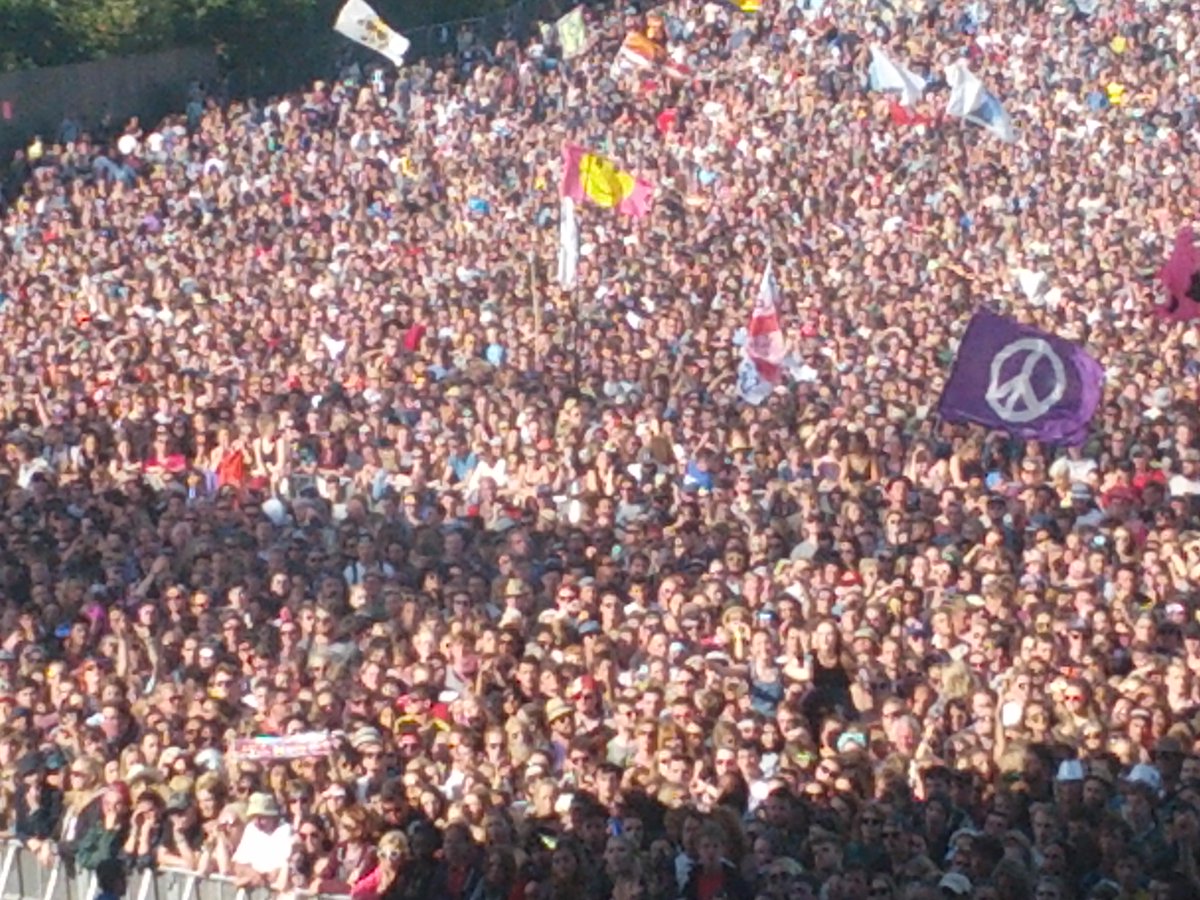 This is the view I had from the Pyramid Stage on Sunday afternoon.