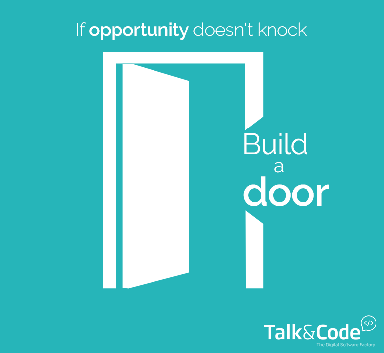 talkandcode's tweet photo. ''If opportunity doesn't knock, build a door.'' Milton Berle #entrepreneurship #digital #Barcelona http://t.co/aYK9VnNjNI