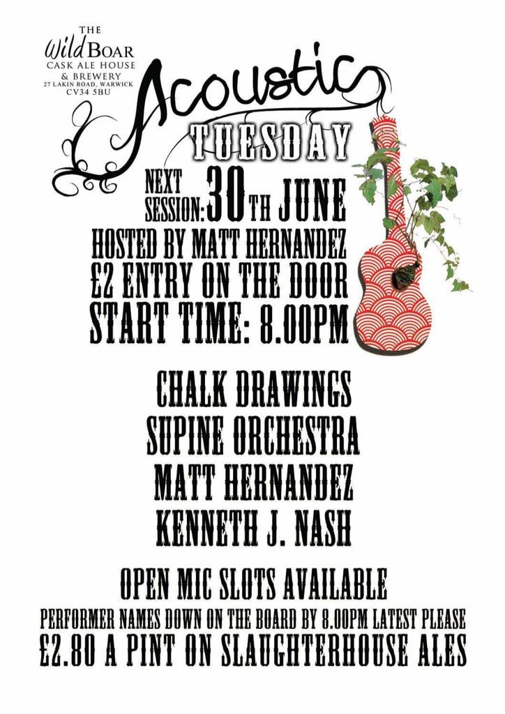 Come get your dose of indoor sunshine tonight 🌞🌞🍷🍺🎸🎶 <a href="/WildBoarWarwick/">The Wild Boar</a> <a href="/Kennethjnash/">Kenneth J Nash</a> <a href="/mattflamenco/">Matt Hernandez</a> <a href="/chalkdrawingsuk/">Chalk Drawings</a>