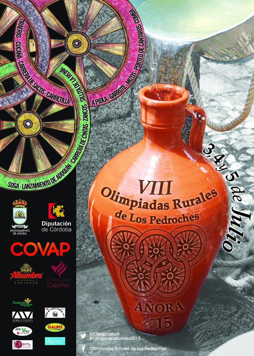 Os presentamos el cartel de las #OlimpiadasRurales2015 en #Añora, con uno de los protagonistas: El Cántaro. ¿Juegas?