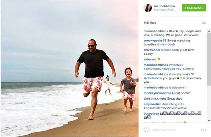 Thank you <a href="/MarinoBambinos/">Monica Marino</a> for this EPIC shot in our matching swim trunks! LOVE IT! #leclubswim #beach #summer