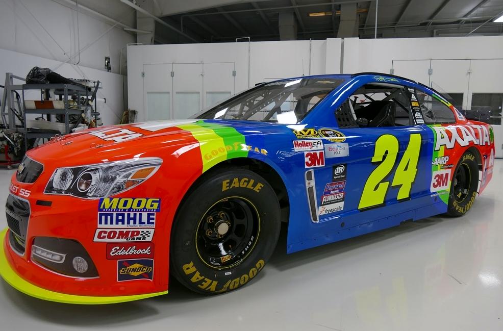 JeffGordonWeb's tweet photo. It's back! The @AxaltaRacing #Rainbow24 will run under the lights! Info &amp; photos -> http://t.co/3ypdmvk09W. #Team24 http://t.co/wviy4GJFu5