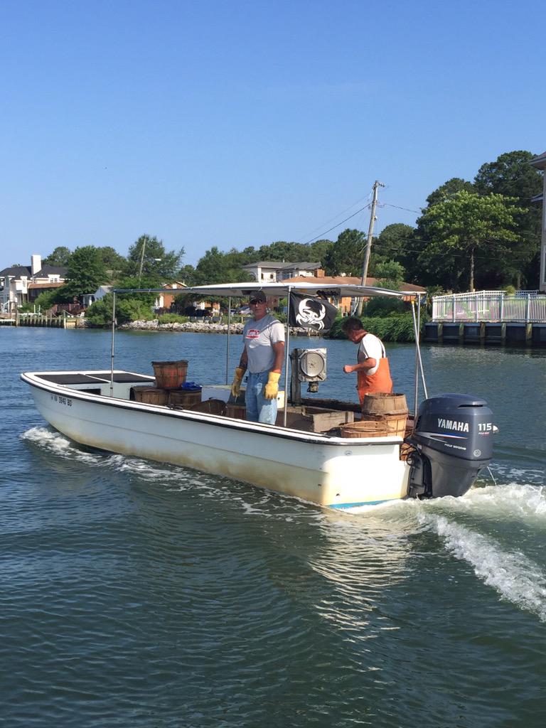 LynnhavenOyster's tweet photo. @rwtesva finishing up a morning pulling #crab pots! Good seeing you guys. #watermen #visitvabeach #vblocal @LRNow http://t.co/K0YTy75Z8C