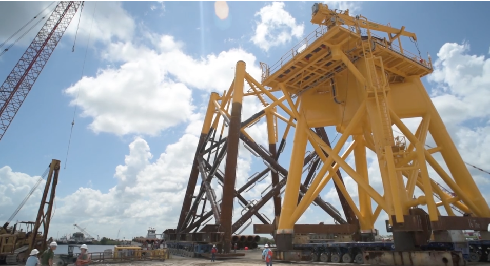 OrstedUS's tweet photo. Next stop: Block Island Wind Farm!   WATCH: Loadout of the first jackets https://t.co/7Fjf9cQMHD  #JourneytoFirst http://t.co/jM8EgKlfpt