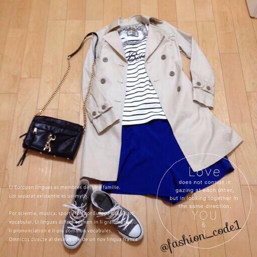 ボーダー×トレンチ✴︎
コンバースでカジュアルコーデ♪