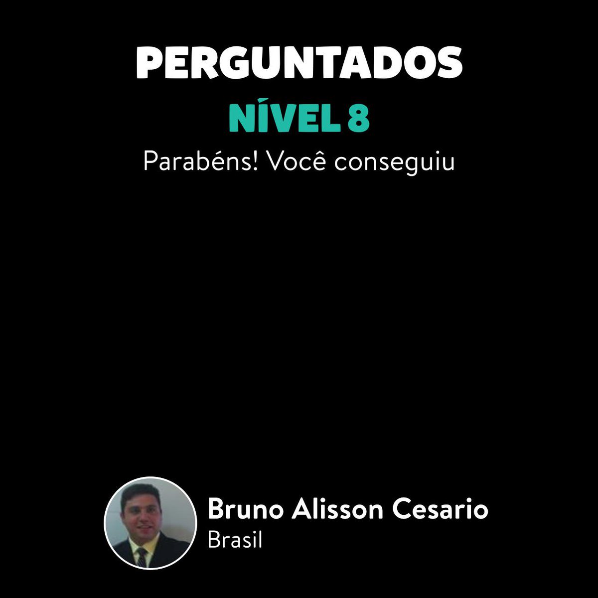 BrunoConsult's tweet photo. Bruno Alisson Cesario atingiu o Nível 8 no Perguntados! http://t.co/rIWGCVvSfS http://t.co/oH6ubcX769