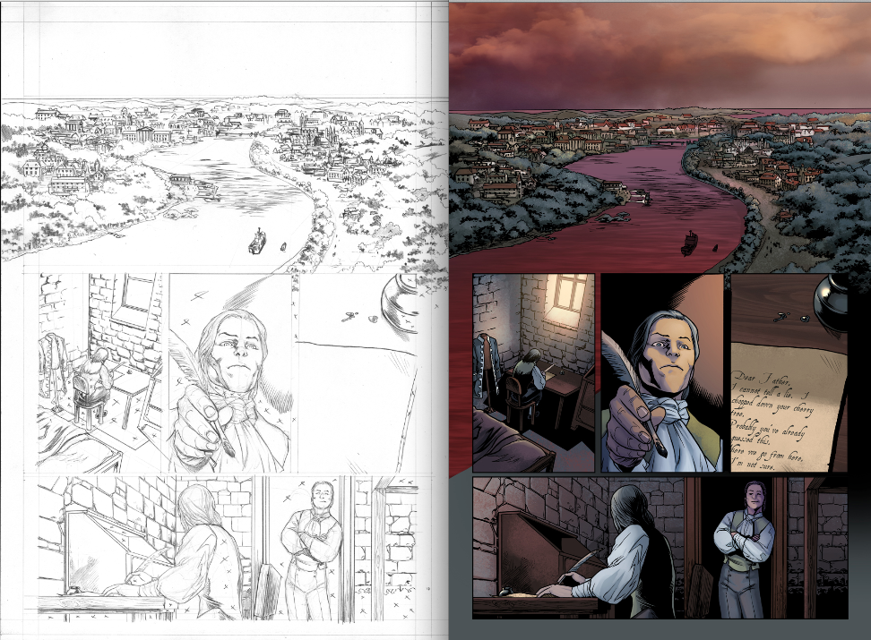 #TransformationTuesday Check out a page from issue #1 - from pencil to final color! #comics #art