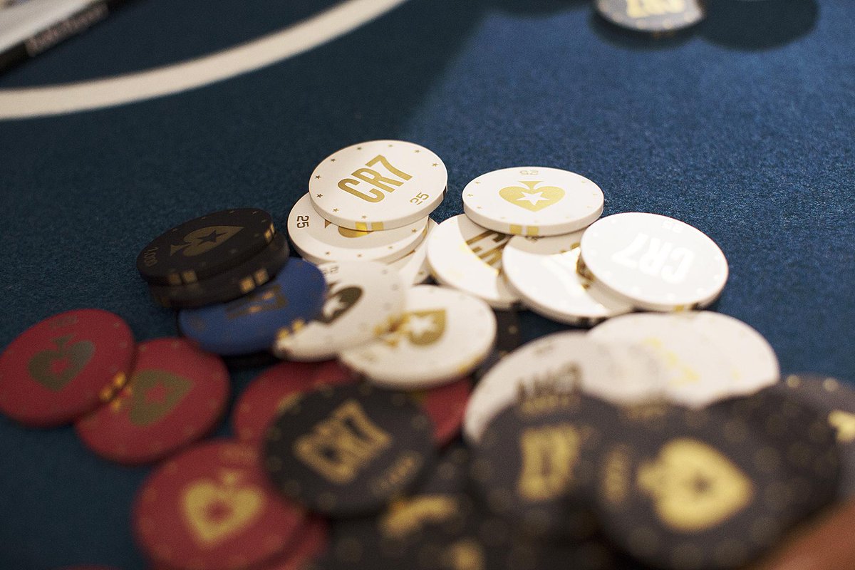 Cristiano's tweet image. Loving my new CR7 chips from PokerStars.