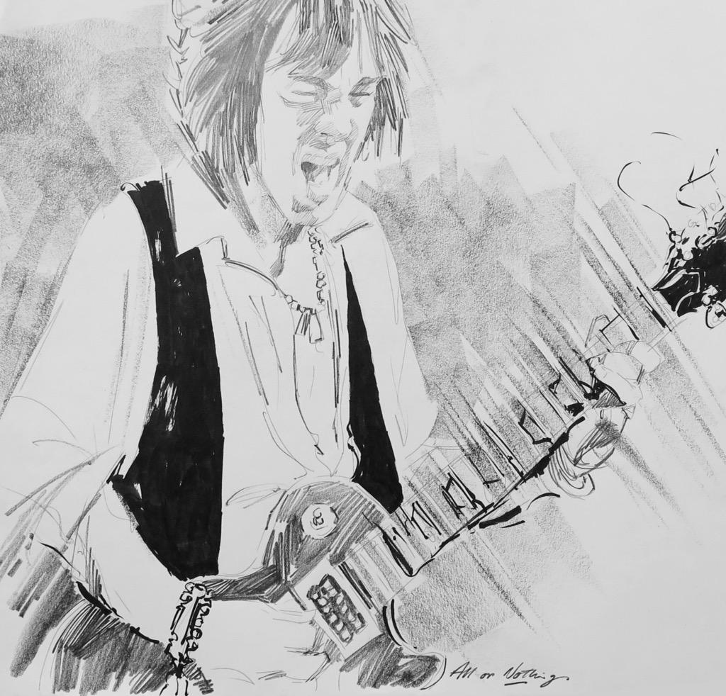 Quick #sketch of #stevemarriott - been listening to the #SmallFaces music this week.