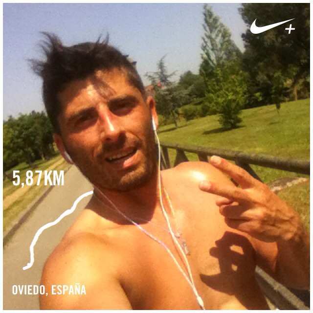 Ultimos 2 sin piernas siendo "up" no excusa moñas Acabo de correr 5,87 km con Nike+. #nikeplus