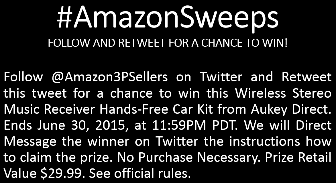 Sell_on_Amazon's tweet photo. Follow+RT for a chance at an @AukeyOfficial Car Receiver
http://t.co/R7dXVbV9Xj
http://t.co/M9w0JBkvKK
#AmazonSweeps http://t.co/a1ullXSVAV