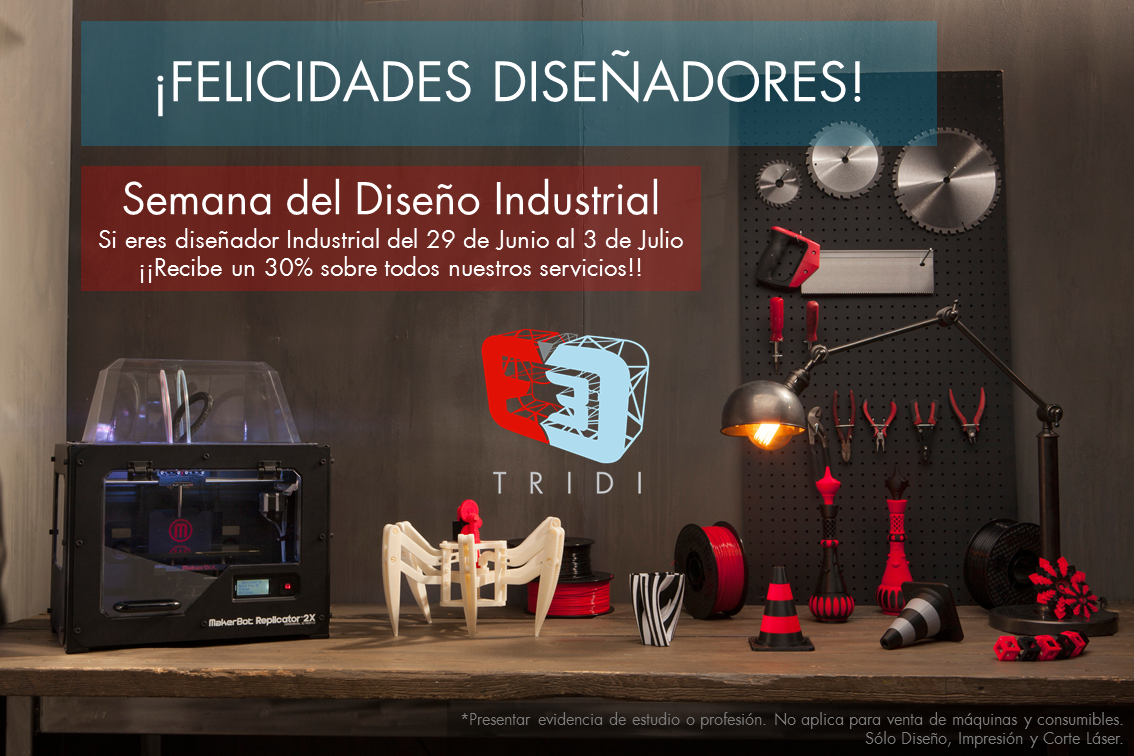 TridiMx's tweet photo. En TRIDI celebramos a los Diseñadores Industriales poniendo todos nuestros servicios al 30% de descuento!! http://t.co/aAUqyuEwxo
