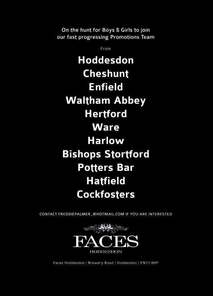 Faceshoddesdon1's tweet photo. On the hunt for Boys &amp; Girls to join our fast progressing Promotions team!🎉 RT http://t.co/4b0FjovbNw