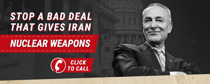 SecureAmerica's tweet photo. Retweet to tell @SenSchumer a bad deal will give Iran nuclear weapons. http://t.co/3L7n5PAla2