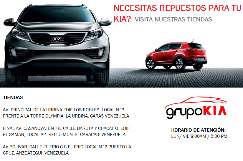 grupokia's tweet photo. Comunícate con nosotros. Ventas de repuesto: 0212-9526190/ 9533158 o escríbenos a info@grupokia.com.ve #KiaPasion https://t.co/K7dSJV7lNS