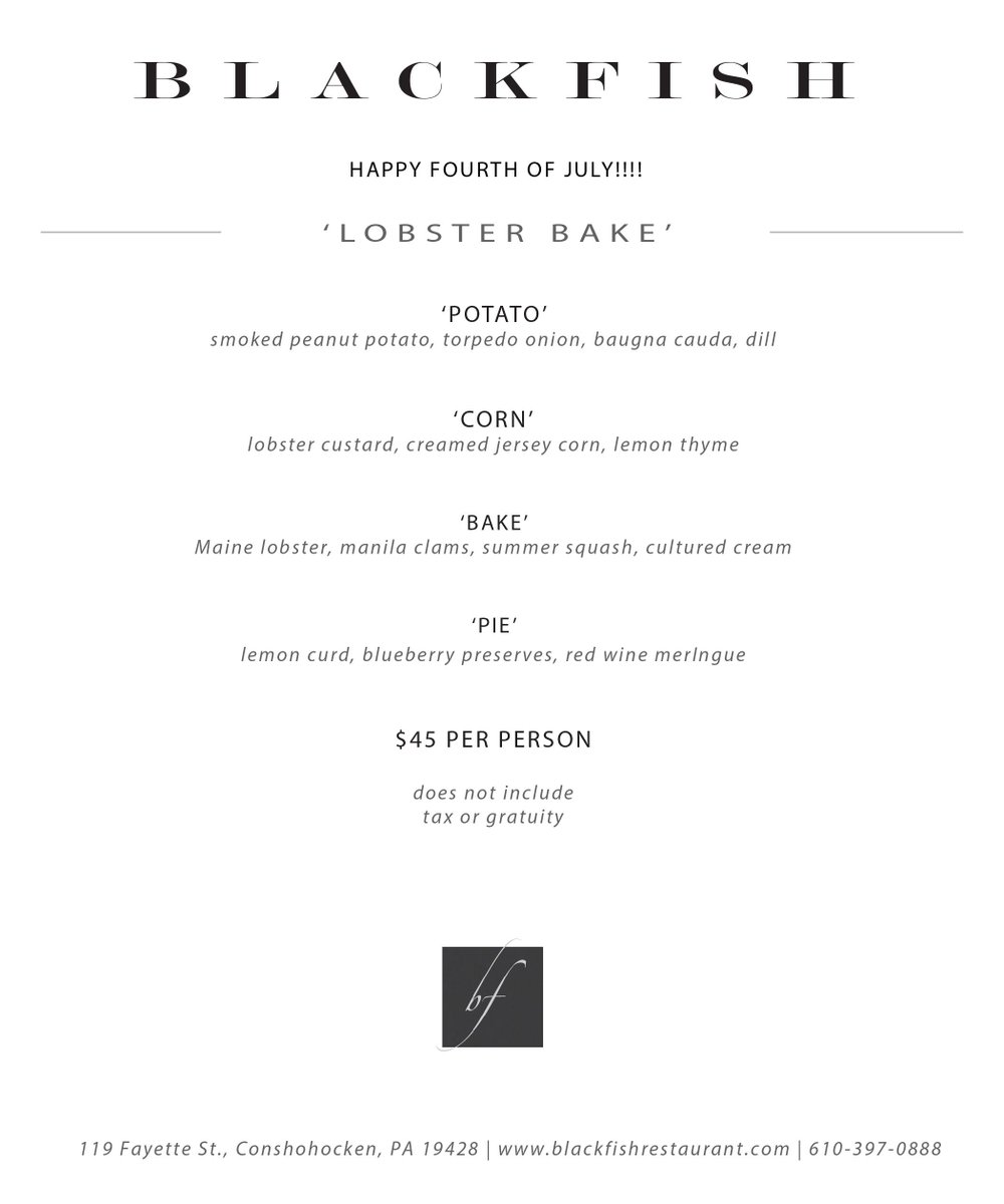 BlackfishBYOB's tweet photo. Know anyone who loves a Lobster Bake, @foobooz? Celebrate July 4th w us, 4 courses/$45! Info: http://t.co/uN8PWitg2l http://t.co/Av6UiApZkk