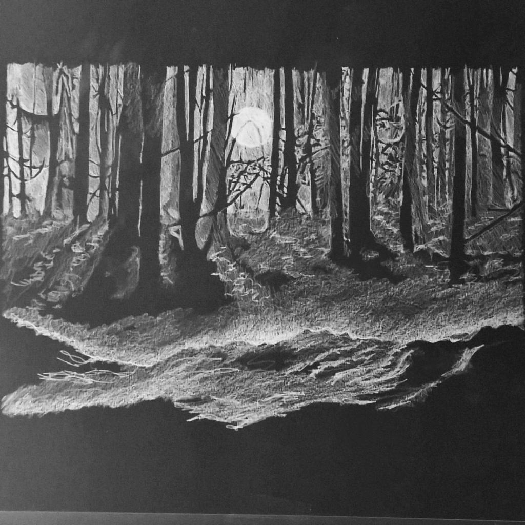 Lou Shearn Creepy Shadows Woods Mysterious Forest Misty Moon Moonlight Chalk Chalkart Art Drawing Chalkdrawing Http T Co Qk8v5wiit0