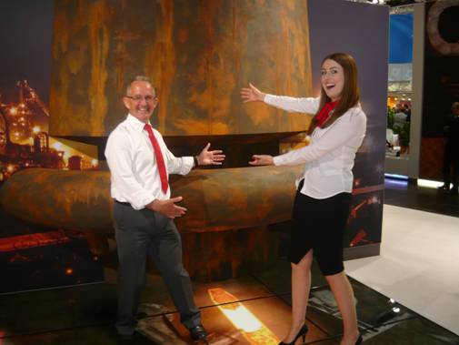 The #Marketing team at #Vesuvius showing off their amazing stand at the #Metec Conference vesuvius.com