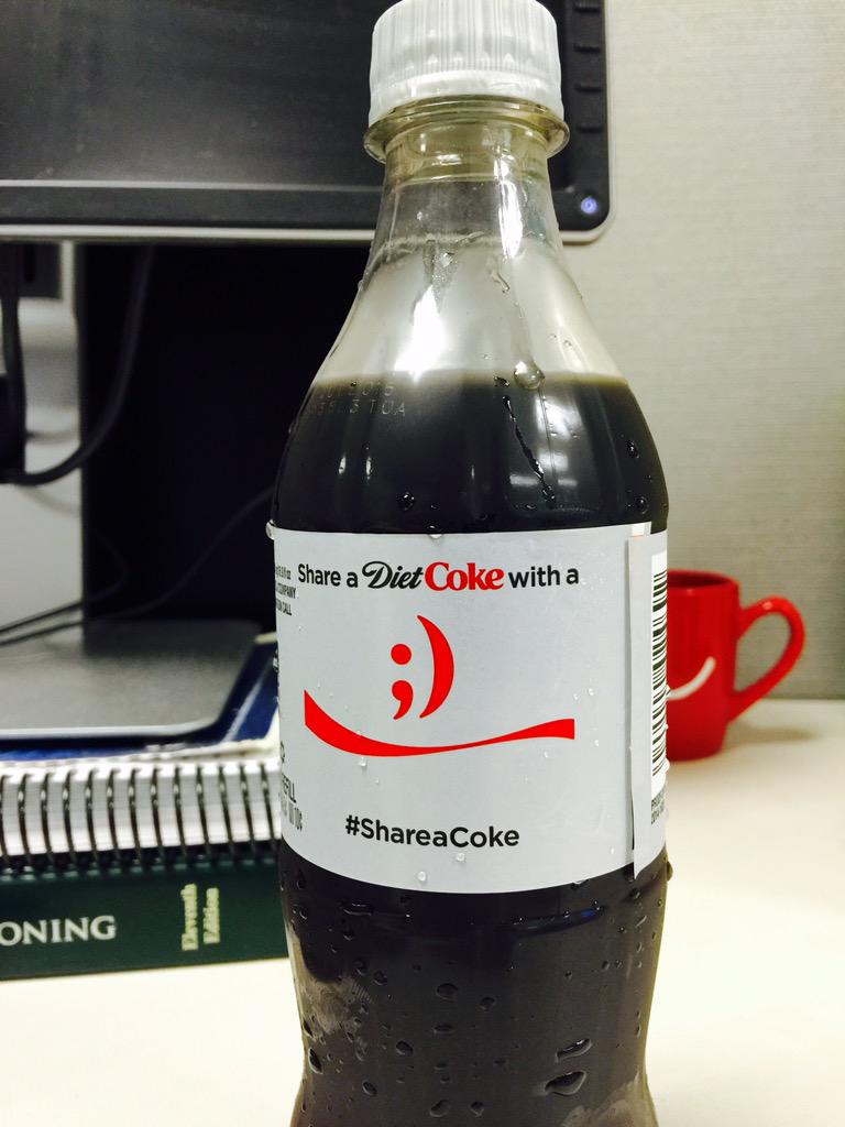 HansenShaylee's tweet image. A sign a sign!!! Now I will never forget the semi-colon. Thank you Diet Coke. #javascript #coding4life