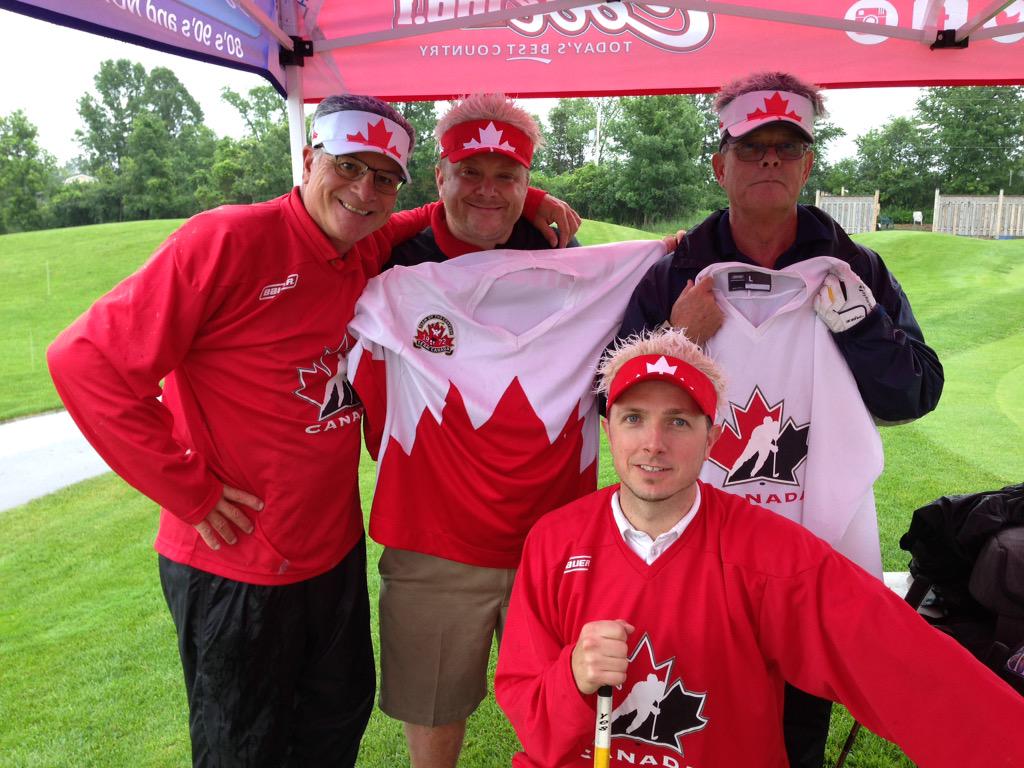 HPEschools's tweet photo. Fun with Team Muggins Aflack Vic, Bill, Dave &amp; Tim at the @TheHPELF golf tourney! @SchoolQEP @TimHoward1977 #raingo http://t.co/7CL9Vwmbsb