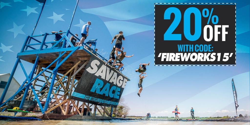 Savage Race deal - 20% off with code FIREWORKS15