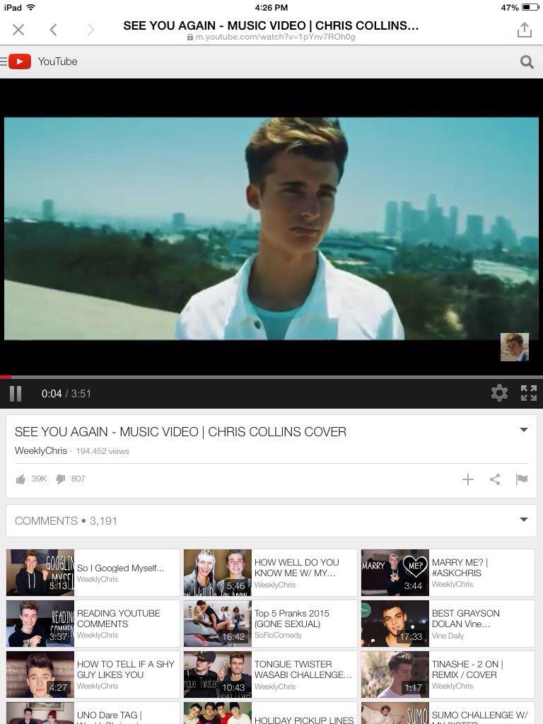 AsyaLoveChris's tweet photo. Listen to this song it's really good @WeeklyChris  #NewChrisCover and subscribe to his youtube channel#NewChrisCover http://t.co/obBoZV7WxX